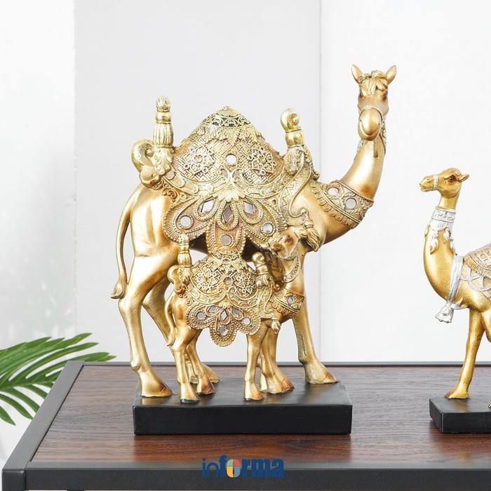 Patung Miniatur Unta Emas Pajangan Hiasan Rumah Dekorasi Ruangan Koleksi Souvenir