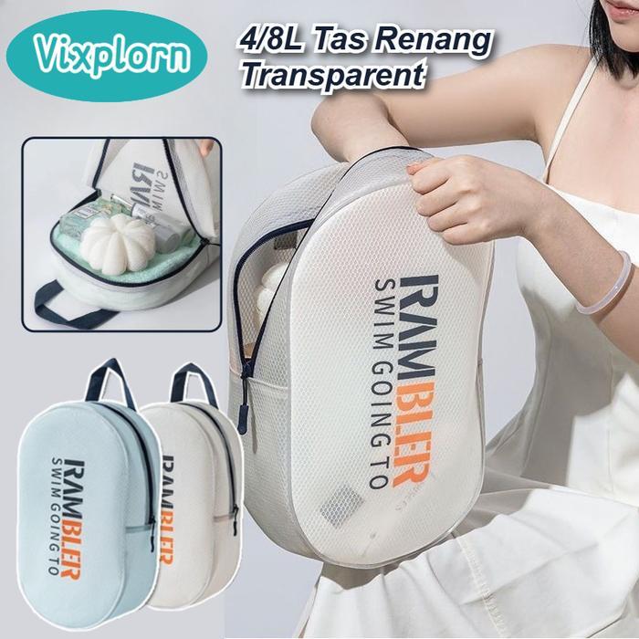 DISKON Vixplorn 4/8L Tas Renang Transparent /Tas Baju Renang Waterproof /Tas Perlengkapan Mandi