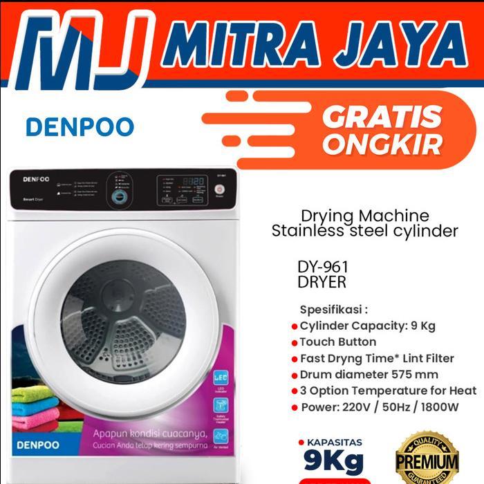 Promo Denpoo Dryer Mesin Pengering Laundry Kapasitas 9 Kg Dy-961 Terlaris