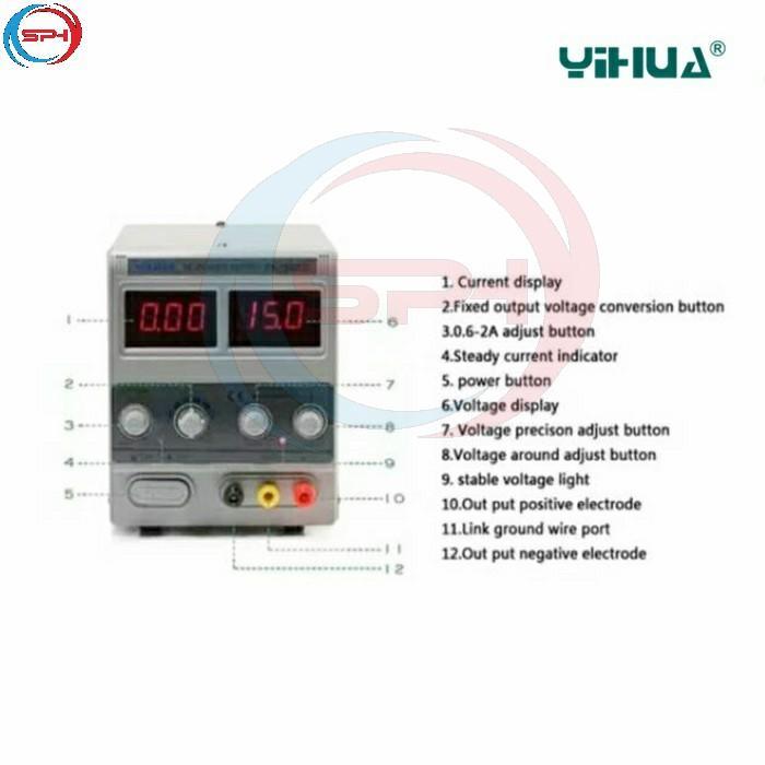 Yihua 1502Dd Led Dc Power Supplay Digital Hp Ponsel 2 Amper 2A 15V Or