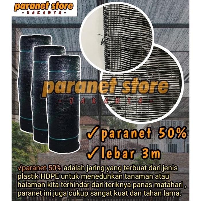 Jaring Paranet 50% untuk Naungan Tanaman Panjang 100 Meter Lebar 3 Meter 1 Roll