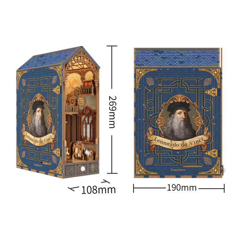 DaVinci Smart Book Nook DIY 3D Puzzle Wooden Model Kit with Sensor Light Creative Birthday Gift for