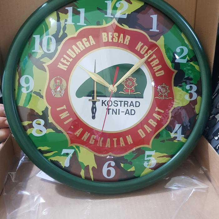 Jam dinding Kostrad Loreng Jam dinding logo Jam dinding army