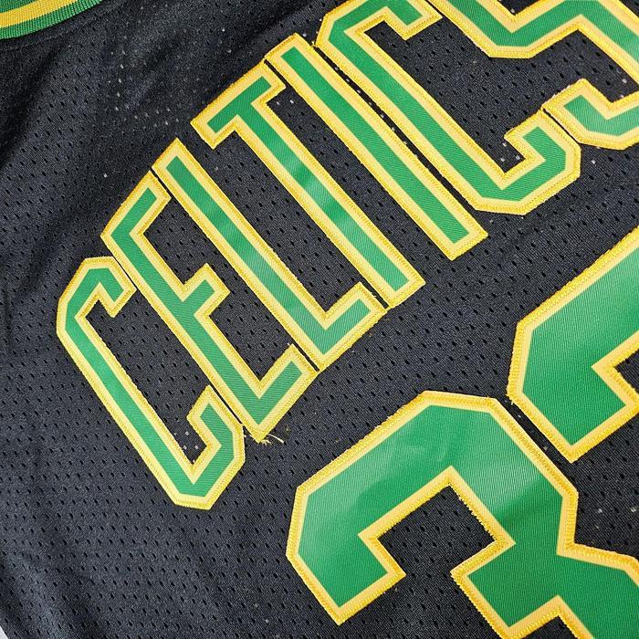 Bordir Baju Jersey Basket Retro Larry Bird Boston Celtics Hitam Classic