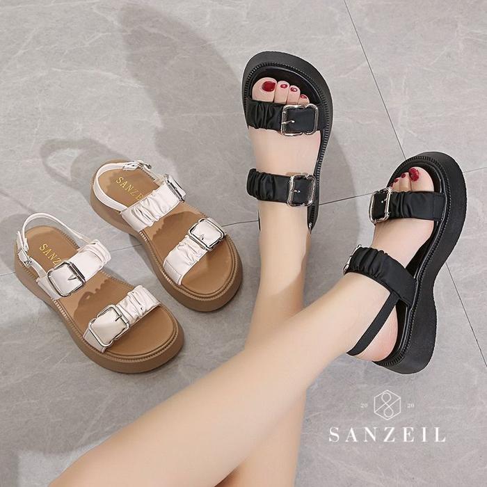 Sanzeil Thalia Sandal Casual Cewek Dengan Tali Adjust Sol 4Cm 1531 Size 36 - 40
