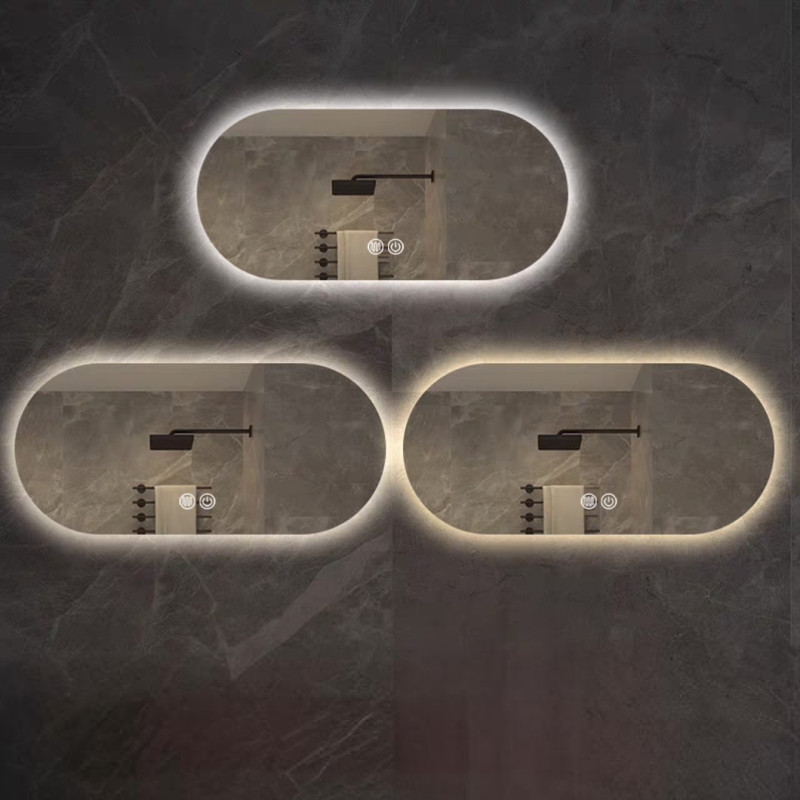 Room Decoration Oval Smart Bathroom Mirror Hotel Toilet Mirror LED Lighted Bathroom Mirror Wall