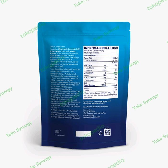 SYNERGY MAXPRO WHEY PROTEIN 497GR KALENG RASA COKLAT ASAM AMINO LENGKAP UNTUK DIET & PEMULIHAN OTOT