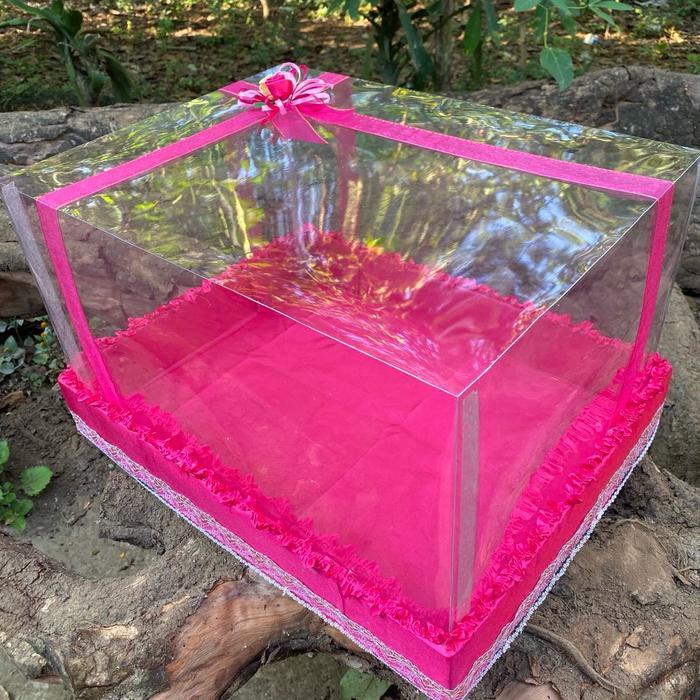 Kotak hantaran satuan untuk tempat kosmetik dan tas lamaran pernikahan box kado box seserahan mika