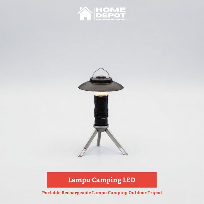 Ready Lampu Camping LED Portable Rechargeable Lampu Camping Outdoor Tripod