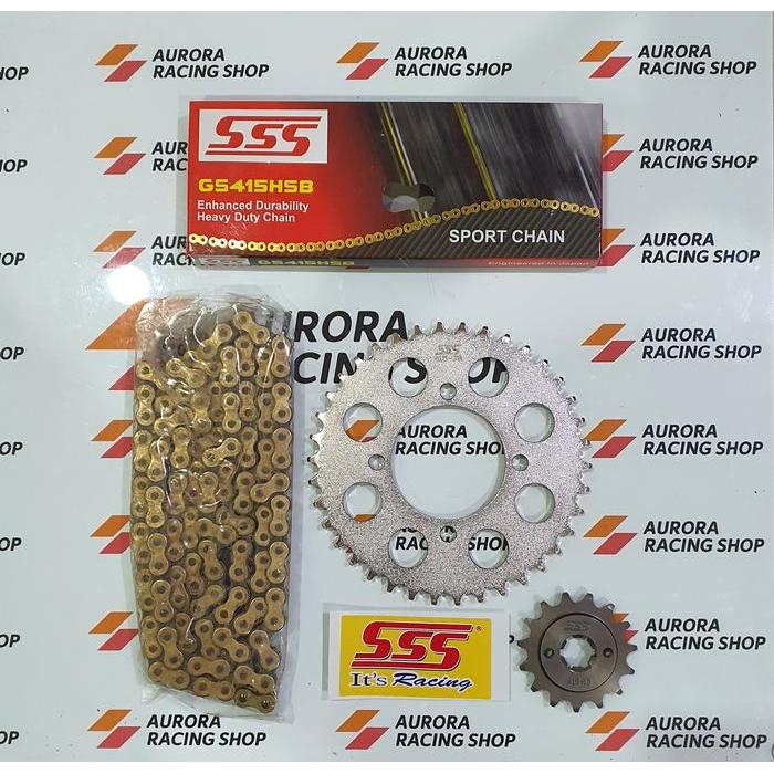Gear Set Sss Rx King & Rantai Sss 415 Hsb Gold