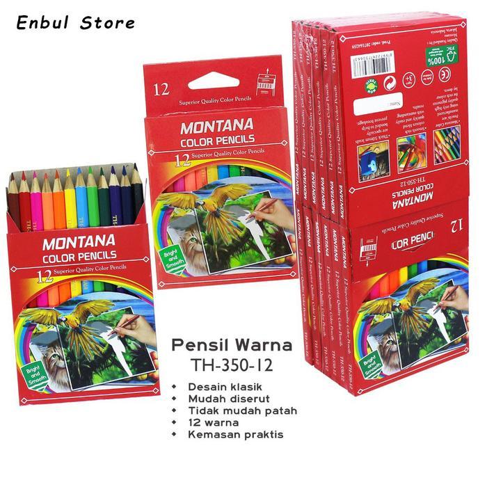 TERMURAH PENSIL WARNA MONTANA 12 WARNA PENDEK MONTANA COLOR PENCIL ATK MAKASSAR PROMO