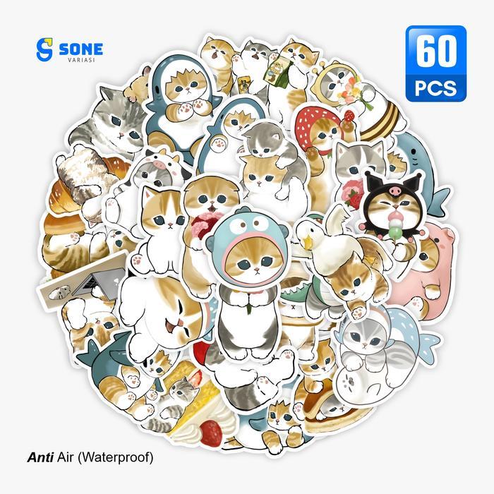 Stiker Kucing MOFUSAND Aesthetic Vinyl Waterproof Dekorasi Laptop