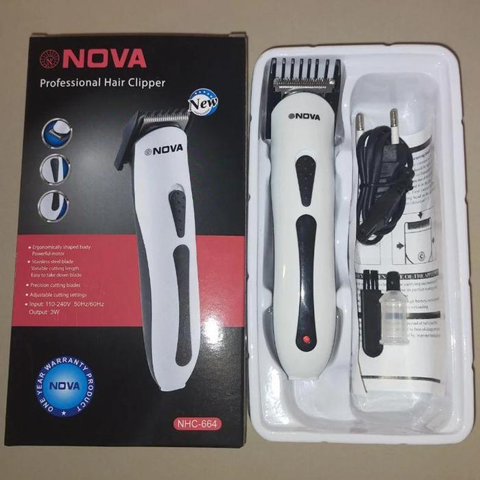 Mesin Alat Cukur Potong Rambut Jenggot Kumis Nova NHC-9011 Cas Charger Elektrik Portable Original