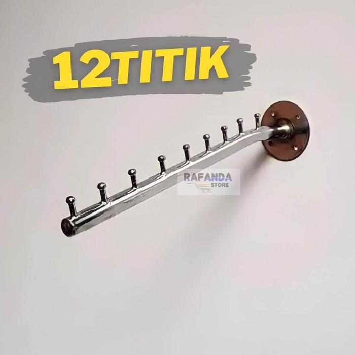 Hanger suling 12 titik hanger baju tembok 12titik paku gantungan baju toko gantungan hanger jemuran
