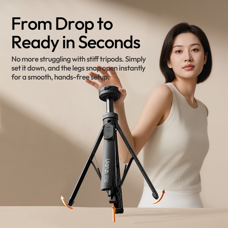 Ulanzi MT85 Automatic Phone Tripod Magsafe Dual-Side Magnet with 10m Wireless Control for Outdoor