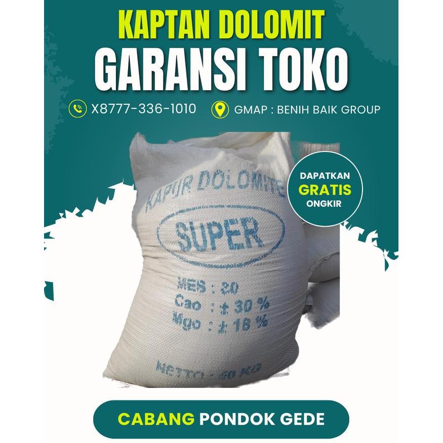 Kapur DOLOMIT Super KAPTAN Pertanian 30 Kg Karung Perikanan Peternakan