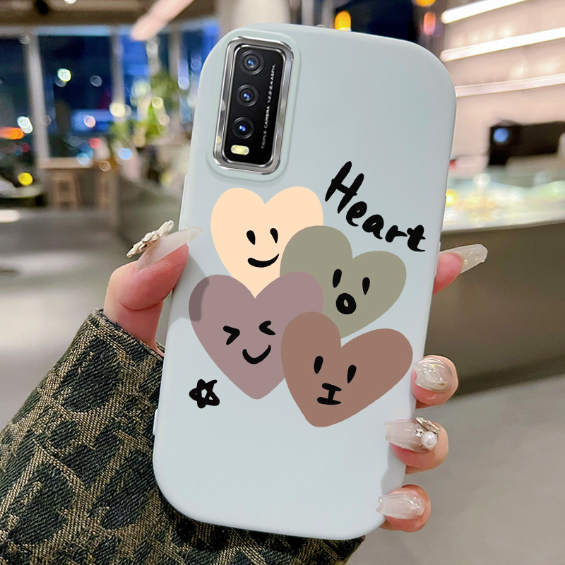 Casing Hp Untuk VIVO Y20 Y20i Y20s Y20T Y12s Y12a Case Casing tas emosi jantung pola Kerang gemuk po