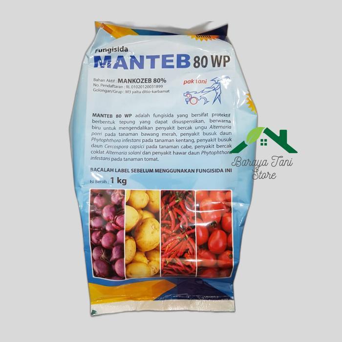 ` FUNGISIDA MANTEB BIRU 80 WP 1 KG ORIGINAL PAK TANI Pengendali Jamur Tanaman Protektif Mankozeb 80%