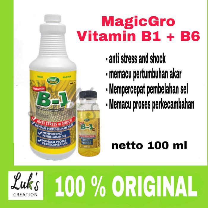 BISA COD Magic Gro Vitamin B1 plus B6 green world anti stress tanaman