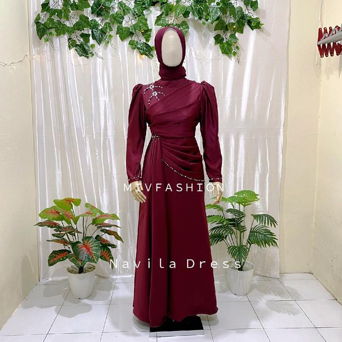Navila Dress Gaun Pengantin Gaun Lamaran Gaun Wisuda Gaun Mewah Elegan Pasti Promo