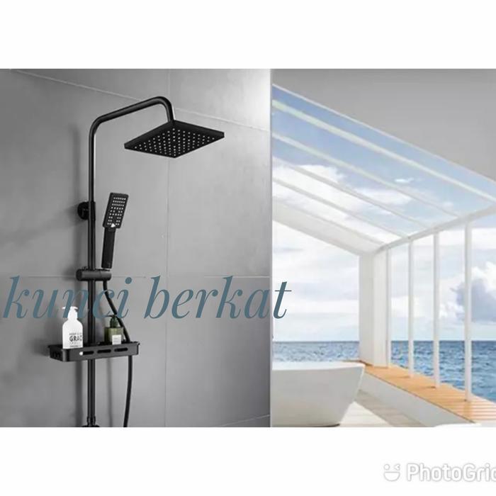 Shower Set Hitam/Shower tiang hitam/Sower set/Sower mandi
