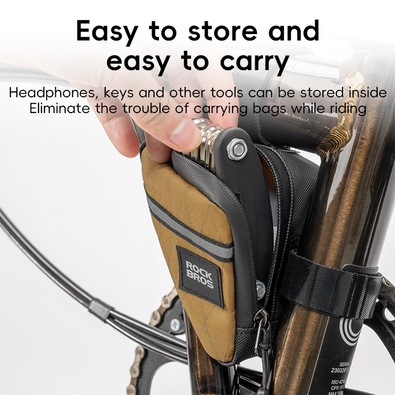 ROCKBROS Bicycle Bag Ultralight Front Tube Frame Triangle Bag for Brompton Bike 0.25/0.3L Mini Bag
