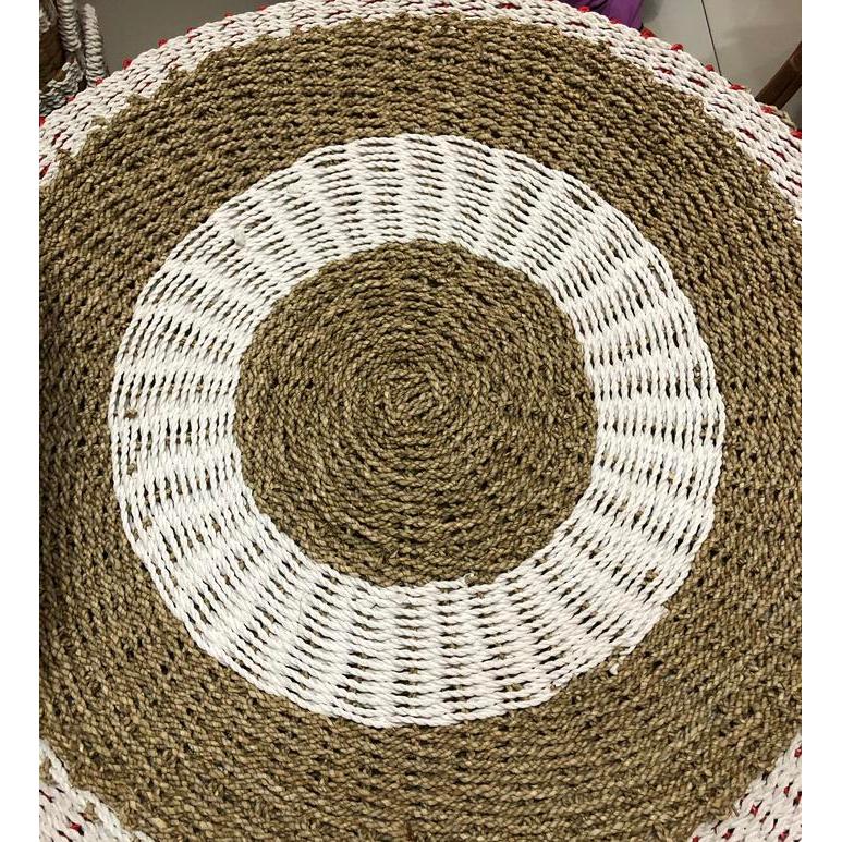 Karpet Rotan Rug Seagrass Bulat Diameter 80Cm Tbk