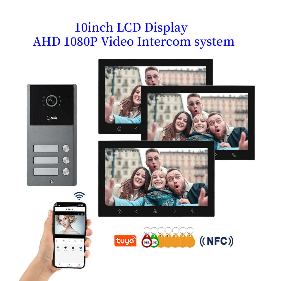 10inch Tuya WIFI Video Intercom Support 2.4G/5G Router RFID/NFC Unlock Smart Video Door Phone Touch