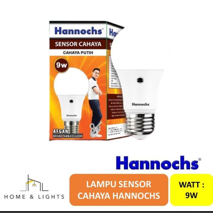 LAMPU SENSOR CAHAYA MATAHARI OTOMATIS HANNOCHS 9 WATT CAHAYA PUTIH