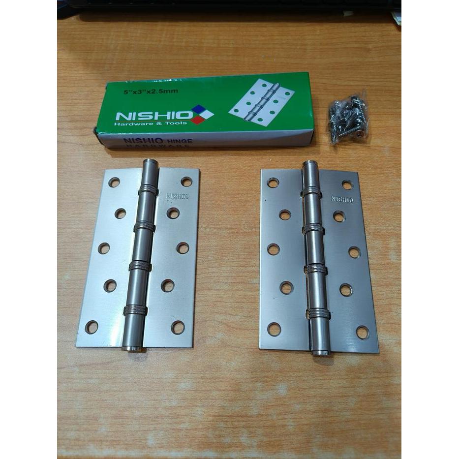 NEW SILVER 5 NISHIO Engsel Tebal Pintu 5" Inch NISHIO SN