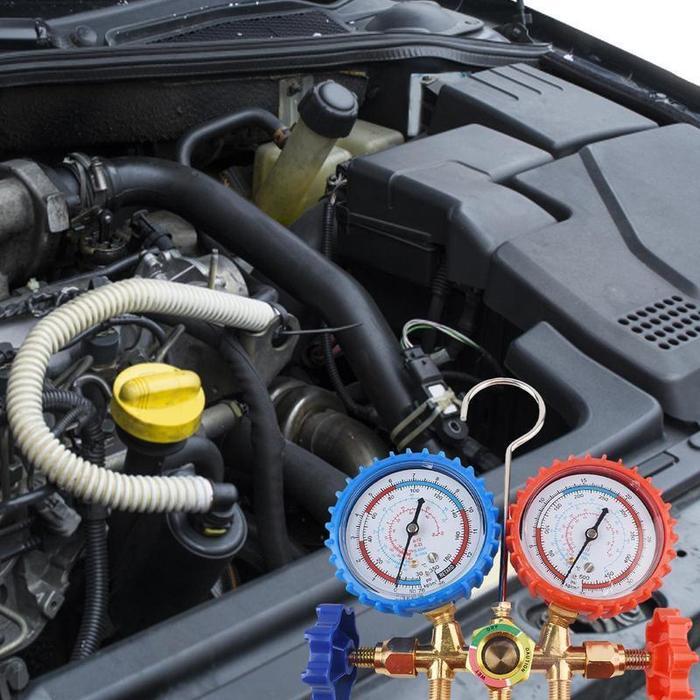 1 Set Alat Pengisian Freon AC & Kulkas Double Manifold Kuningan, Paket Lengkap untuk Isi Freon AC