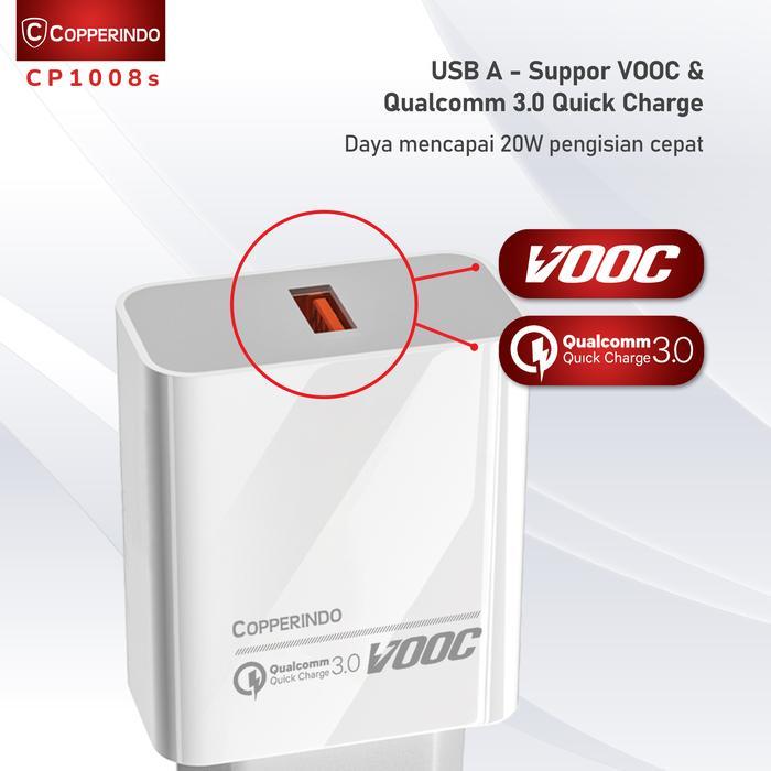 Copper Cp1008 Single Port Charger Up To 20Watt (Fast Charging Qc 3.0)