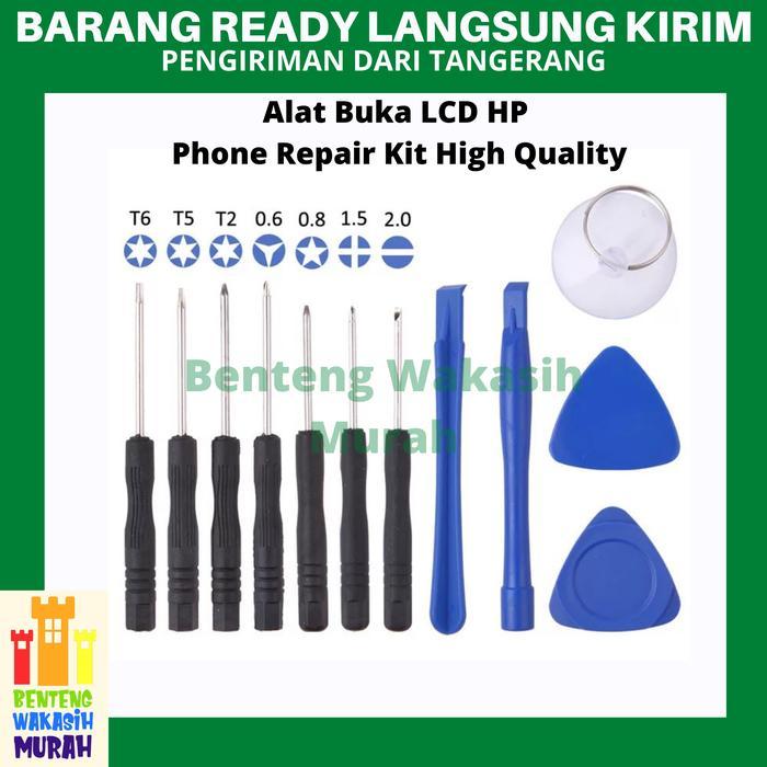 NEW 12 Pcs Alat Buka LCD HP Bongkar Layar Servis Iphone Android Obeng Set