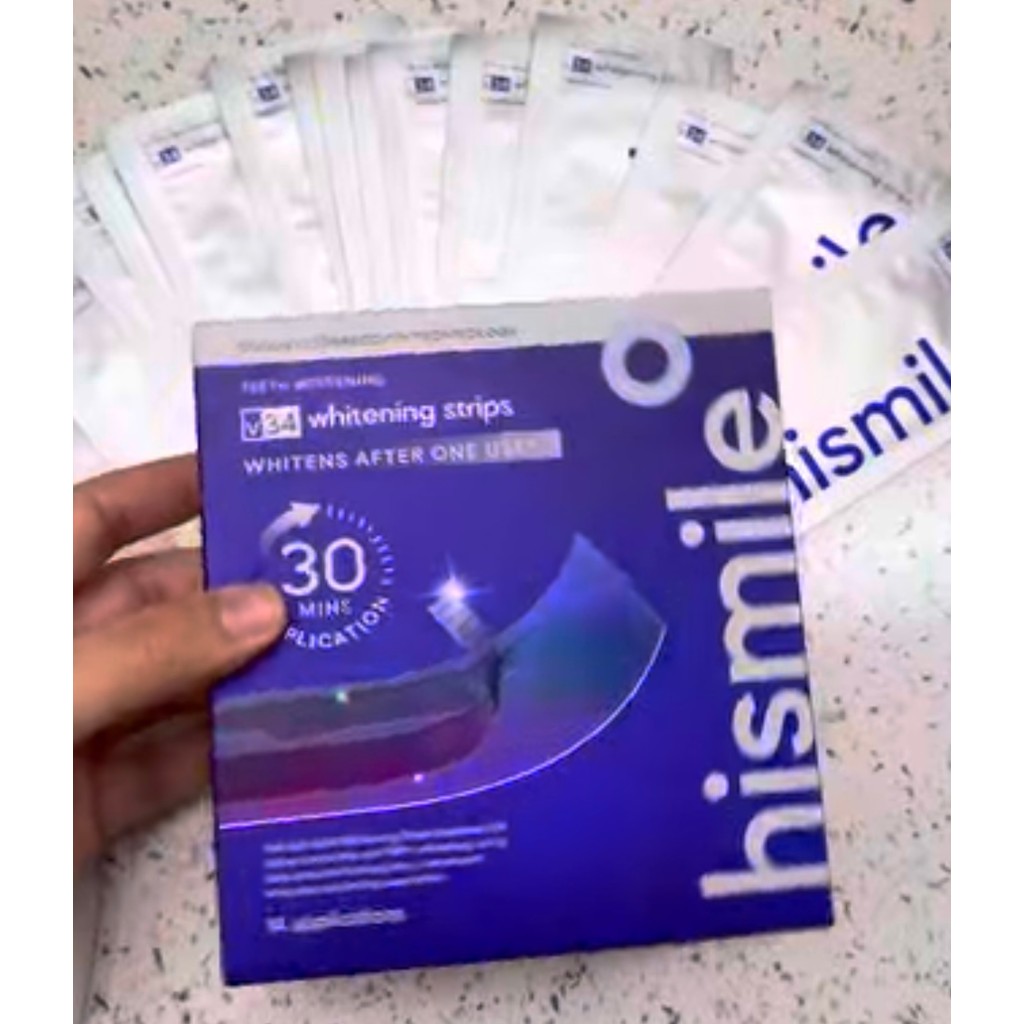 Hismile V34 Teeth Whitening Strips 30ml Teeth Brightening V34 Colour Corrector Serum 237ml ID Stain