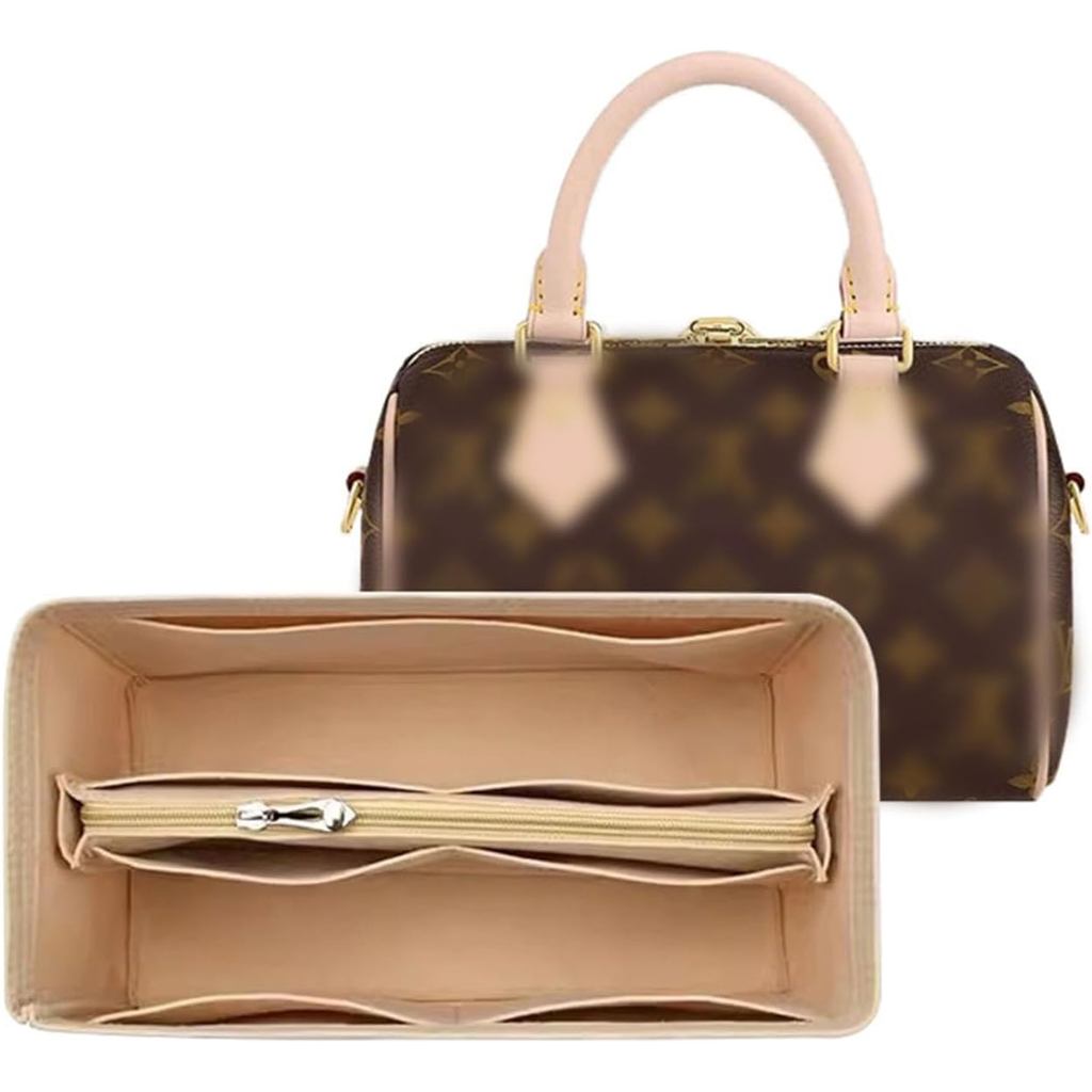 Felt Purse Organizer Insert for LV Neverfull PM, Speedy 25/30/35 Tote, Zippered Handbag Liner Shaper