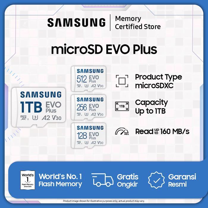 SAMSUNG MICROSD EVO PLUS UHS-I - MICROSDXC - 64GB / 128GB / 256GB / 512GB / 1TB