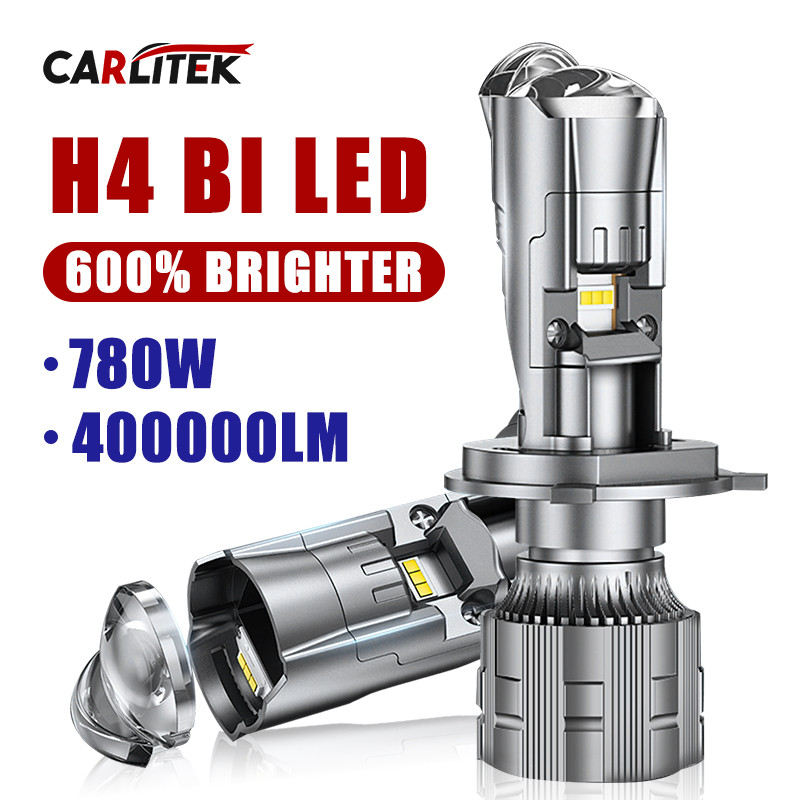 H4 LED Projector 400000LM Mini Lens Auto H4 LED Headlight Bulbs Kit
