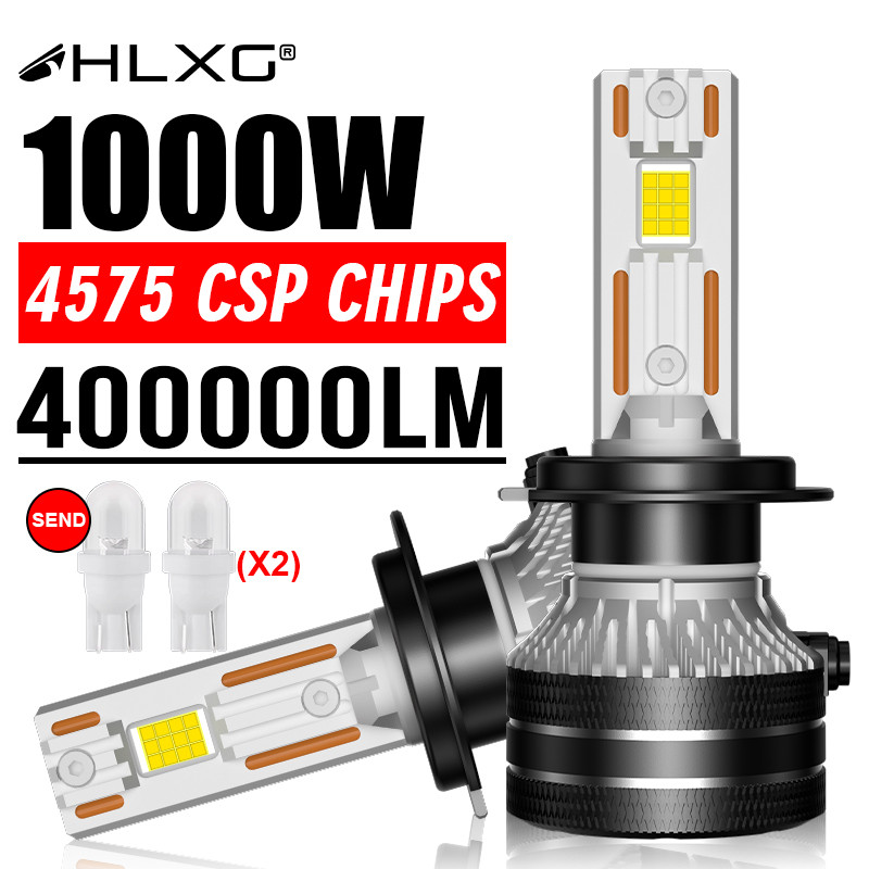 HLXG 1000W H7 LED Canbus 400000LM Car Headlight Bulbs H1 H4 H8 H9 H11