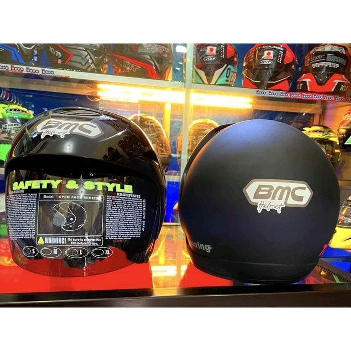Helm Bmc Touring Solid Hitam Doff Pasti Promo