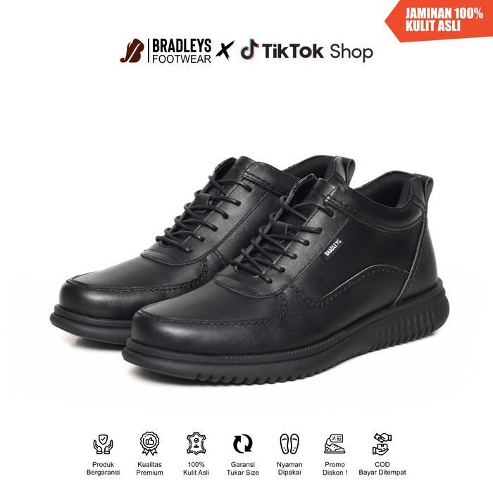 Bradleys Hero TL Black Series - Sepatu Kulit Sneakers Formal Kasual PDH Pria