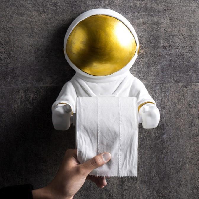 Astronaut Tissue Roll Hanger / Tempat Tissue Tisu Toilet Tempel Dinding Astronot Lucu Nordic Unik