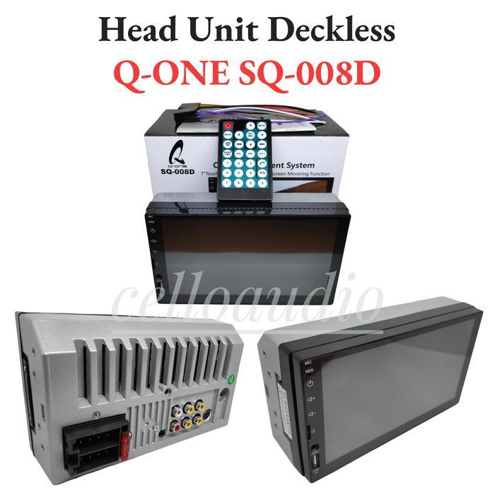 Ready Head Unit Double Din Q-ONE SQ-008D Deckless 7" SQ 008D Bluetooth
