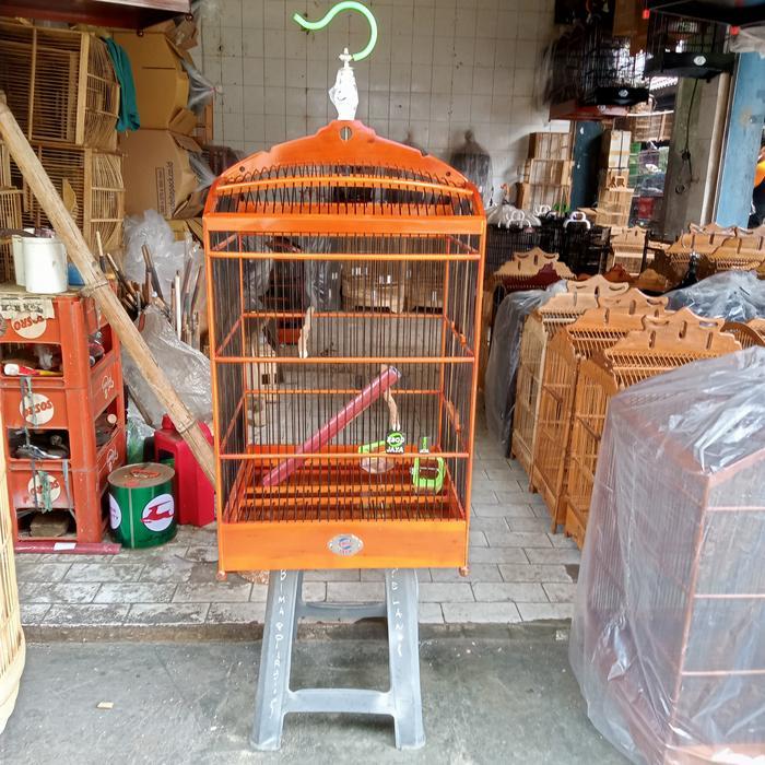 Sangkar Burung Kotak Kayu Warna Coklat Ukuran 40x45 cm untuk Kacer Cucak Ijo Kenari