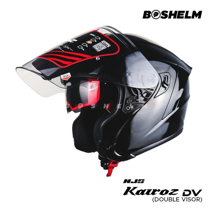 "New" Helm NJS Kairoz SOLID Double Visor Helm Half Face SNI