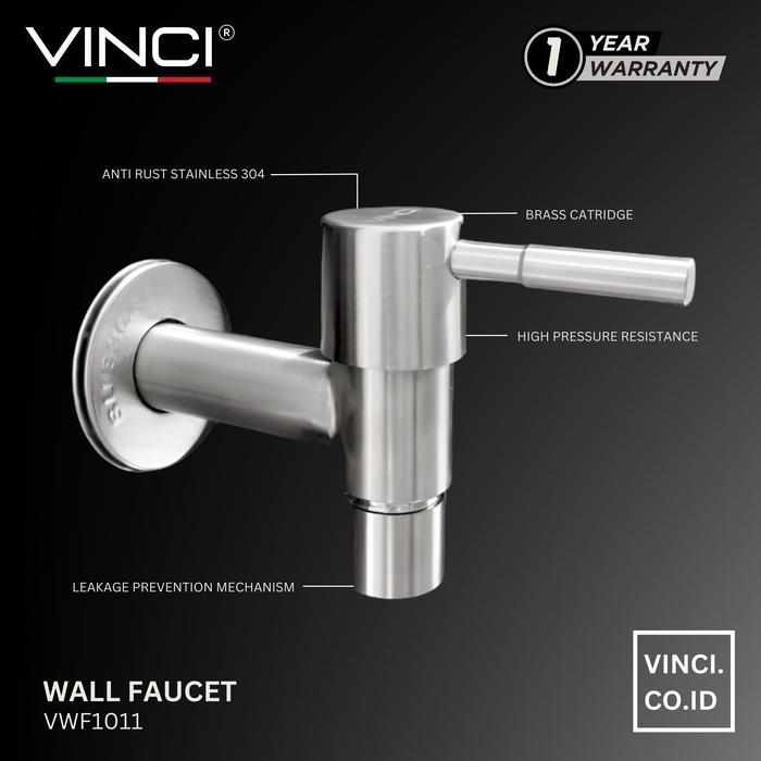 Vinci Keran Air Tembok Kran Dinding Stainless Wall Faucet Stainless