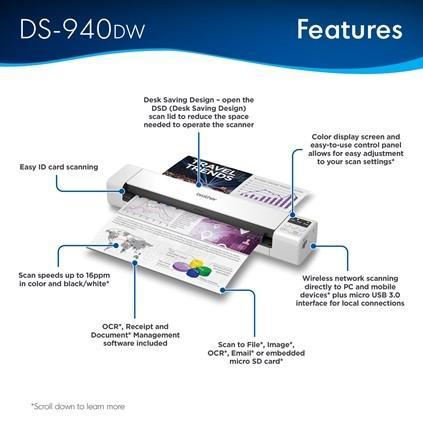 Brother Scanner Ds940Dw Portabel Mobile Scanner Ds 940Dw Ds940 Dw 940 Pasti Promo