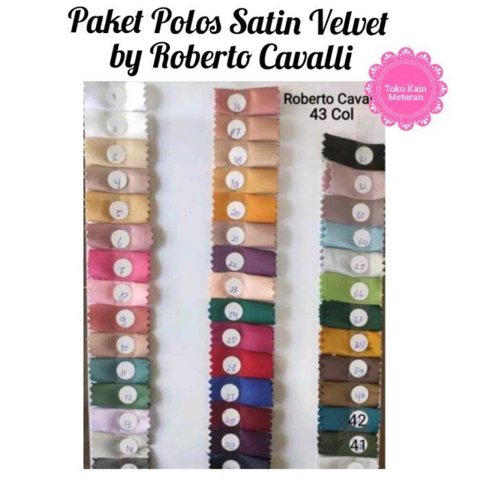 Kain Satin Velvet Roberto Cavalli Premium - Harga Per 1 Meter Dan 1.5 Meter
