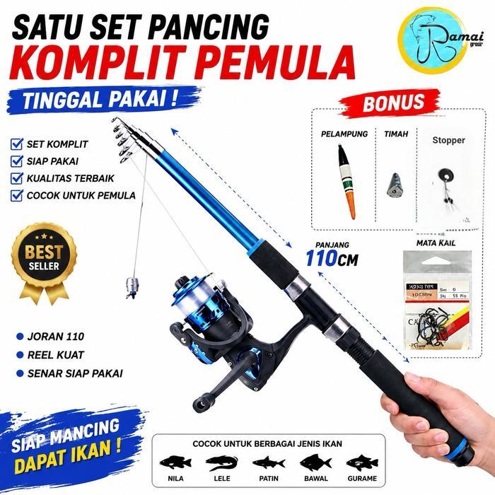 Maguro - Set Pancing Komplit Lengkap Joran Antena 110 Reel 200 Untuk P