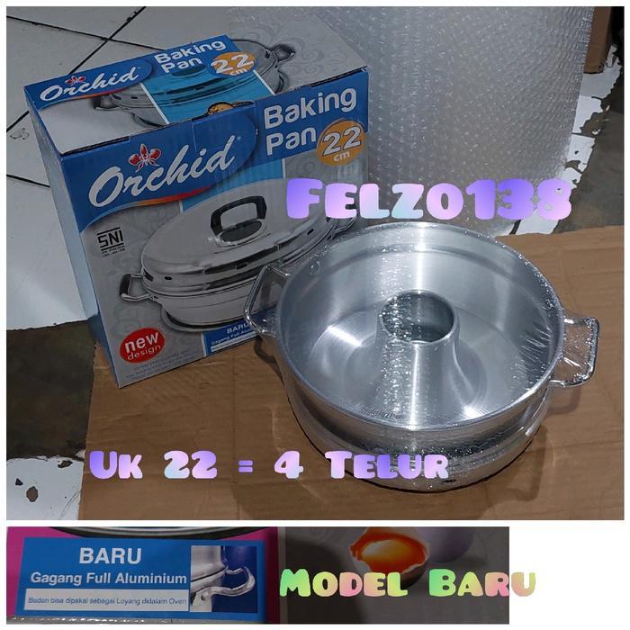 Premium Baking Pan Orchid 22 Cm/ 4 Telur/ Pemanggang Kue Bolu Original