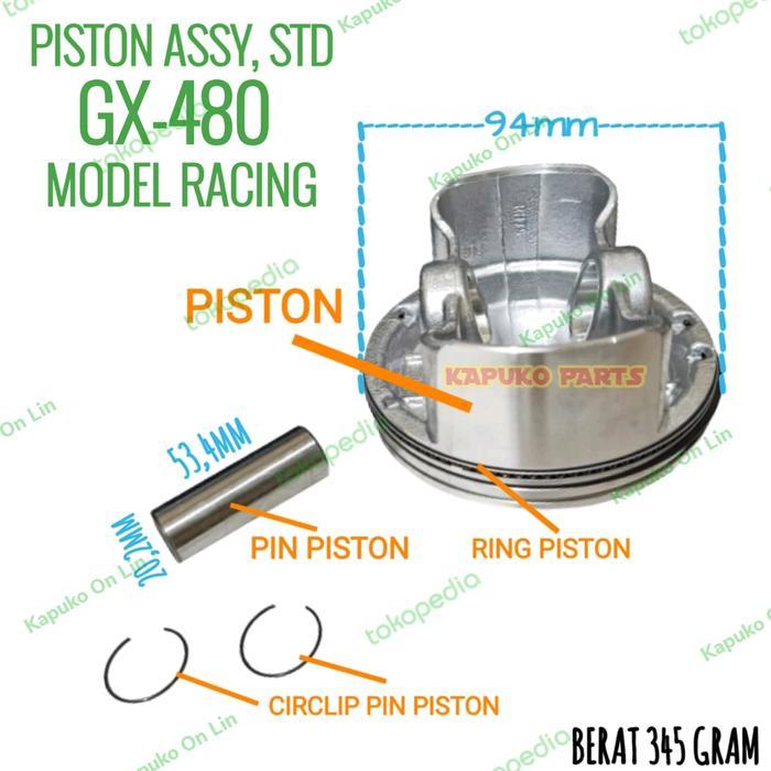 Gx 480 Piston Assy Std 94Mm Model Racing Untuk Mesin Penggerak Honda #Gratisongkir
